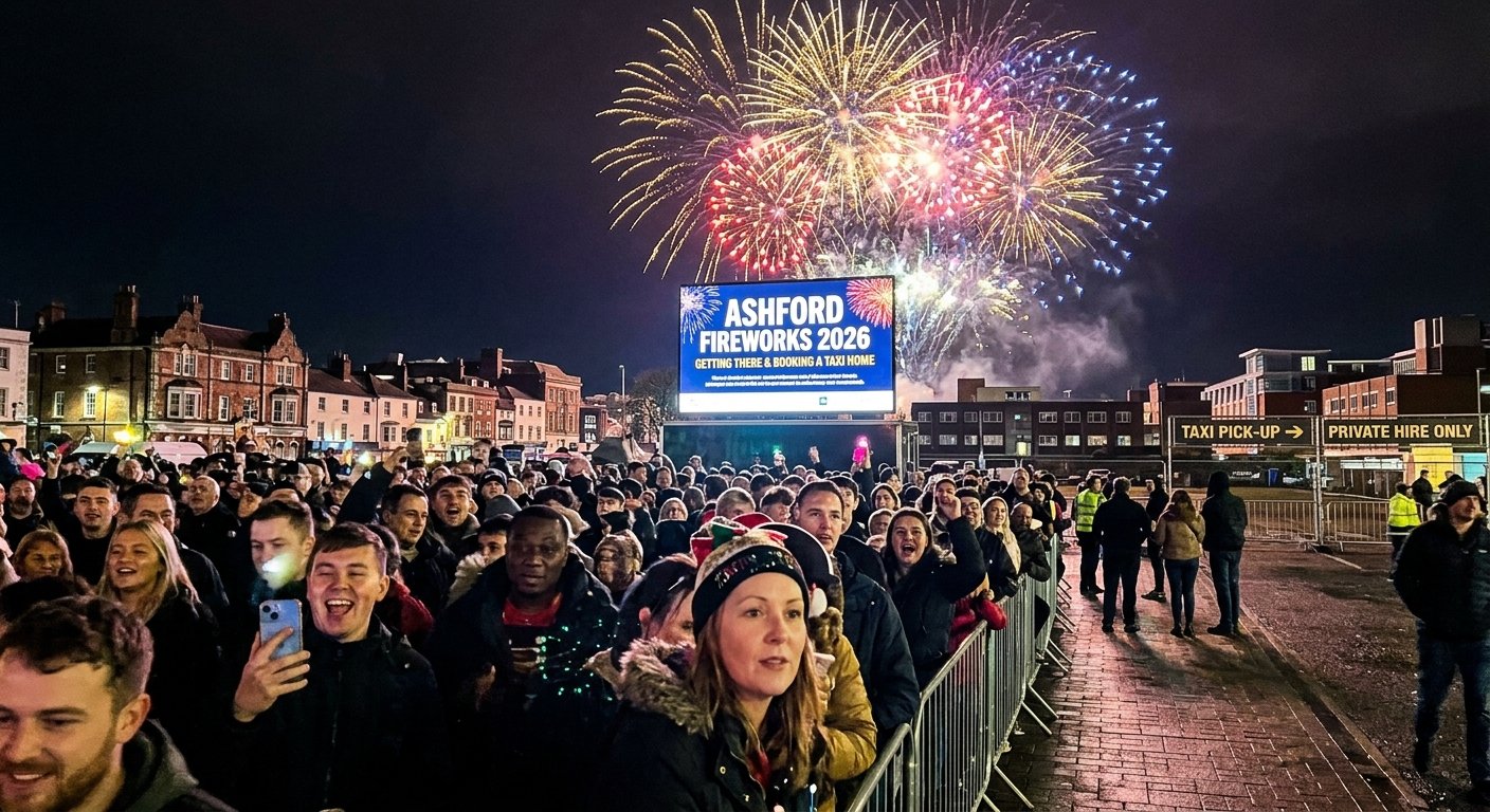Ashford Fireworks 2026: Getting There and Booking a Taxi Home