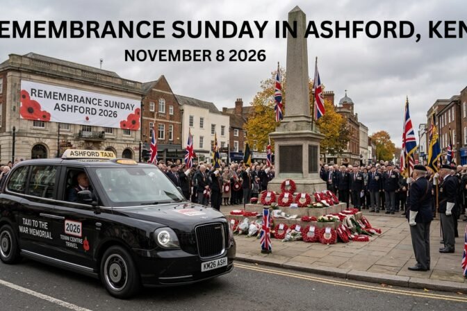 Remembrance Sunday Ashford 2026: Taxi to the War Memorial and Town Centre Travel